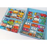 Matchbox Collectors Case housing 54 model vehicles. CONDITION REPORT - wear to box, models general