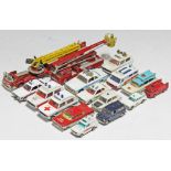 16 Corgi toys emergency vehicles comprising Simon Snorkel Fire Engine, American Lafrance, Aerial