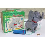 A Japanese Modern Toys "Walking Elephant" with box and Kiyoshimaya label. CONDITION REPORT - box a