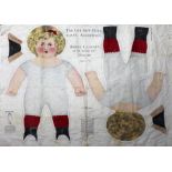 An American jointed doll patern by Art Fabric Mills New York, patented Feb. 3th 1900, 89.5cm x 70cm.