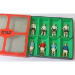 A boxed set of eight Keymen Football Series handpainted diecast model footballers. CONDITION