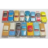 15 Corgi Toys comprising Rover 2000, Whizzwheels Orsche Targa 911S, Plymouth Sports Suburban,