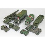 A group of military model vehicles incuding Britains, Dinky and Corgi. CONDITION REPORT - as