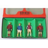 A boxed set of four Keymen Football Series handpainted diecast model footballers. CONDITION REPORT -