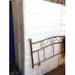 MYERS GREY 4~ BED AND BRASS HEADBOARD