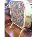 EMBROIDERED FIRE SCREEN TABLE