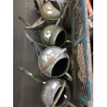 4 GALVANISED WATERING CANS