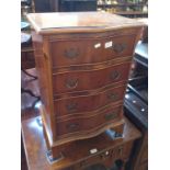 REPRO SERPENTINE CHEST OF DRAWERS. W48CM