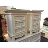 PAIR MODERN WHITE BEDSIDE CHEST DRAWERS