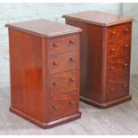 A pair of Victorian & later mahogany pedestal drawers, width 41.5cm, depth 51.5cm & height 78cm