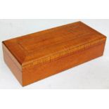 A sycamore box, length 29.5cm.