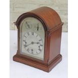 A steel dial mantle clock, height 33cm.