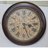 An early 20th century wall clock, diam. 27cm.