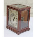 A steel dial mantle clock, Robert Jones & Sons, Liverpool, height 31.5cm.