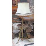 An Arts & Crafts copper and brass lamp standard, height 140cm.