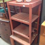 PAINTED TABLE AND 3 TIER RACK