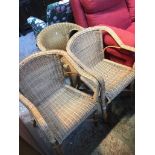 THREE WICKER CHAIRS