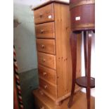 NARROW MODERN PINE CHEST OF DRAWERS. W43CM