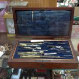 MAHOGANY CASED DRAWING INSTRUMENT SET C