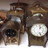 SIX BRASS AND GLASS CLOCKS F2