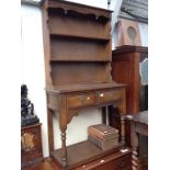 OAK DRESSER WITH PLATE RACK. W94CM