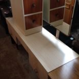 A RETRO VENEERED DRESSING TABLE