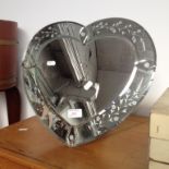 HEART SHAPED STANDING MIRROR. W38CM