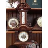 CARVED ANEROID BAROMETER. H60CM