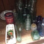 GLASS BOTTLES AND OTHER ITEMS