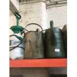 QUANTITY OF WATERING CANS & GARDEN SPRAYER