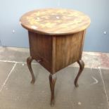 MARQUETRY TOP SEWING TABLE. W47CM