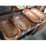 SIX STONEWARE TROUGHS. L50CM