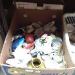 TWO BOXES OF CHINA ORNAMENTS ETC.