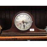 CHIMING DOMED MANTEL CLOCK. H22CM