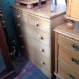 STRIPPED AND WAXED PINE CHEST OF DRAWERS. W92CM