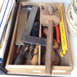 SMALL WOOD TRAY OF TOOLS H4