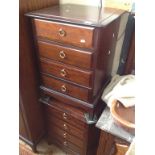 PAIR STAG MAHOGANY BEDSIDE CHESTS OF DRAWERS. W52CM