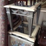 PAIR GLASS TOP CLASSICAL STYLE COFFEE TABLES. W61CM