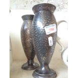 PAIR PEWTER VASE. H21CM K5