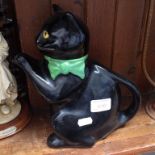 WOOD AND SONS BLACK CAT TEAPOT. H24CM