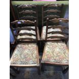 A SET OF FOUR BEECH AND OAK CHAIRS