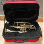 A Rosetti cornet with case.