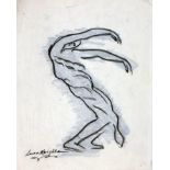 Dame Laura Knight RA, RWS, RE, RWA, PSWA, DBE (1877-1970), ballerina, pencil drawing, 20cm x 25cm,