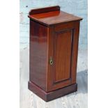 A late Victorian mahogany pot cupboard or bedside cabinet, height 83cm.