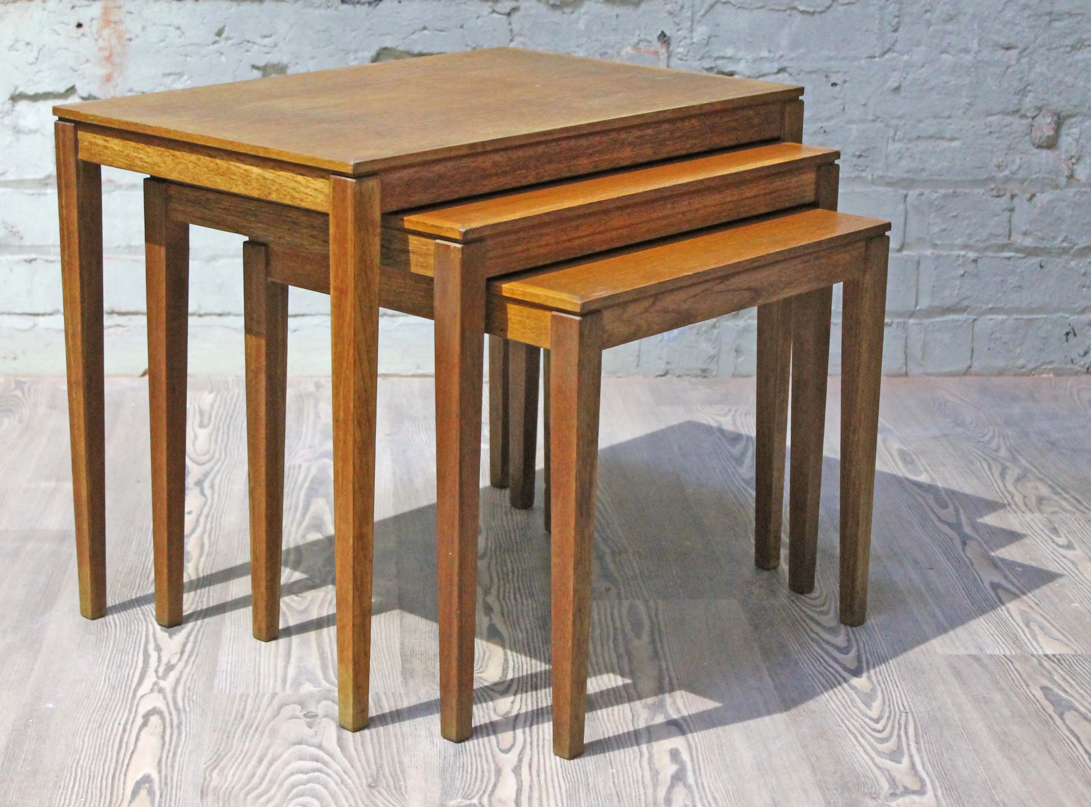 A Danish teak nest of tables by Bent Silberg Mobler.