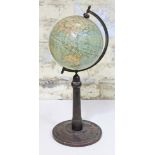 A terrestrial globe on stand circa 1900 by Franz Joseph, height 47cm. CONDITION REPORT - various