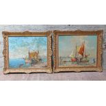 A matched pair, Mediterranean harbour scenes, oil on canvas, one signed 'Hayes', the other signature