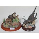 Two Border Fine Arts models "The Poacher" and "River MAjesty" by Ayres, length 19cm. CONDITION