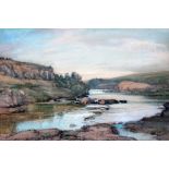 Samuel John Lamorna Birch RA (1869-1955), "Shag River New Zealand", watercolour, 55.5cm x 37.5cm,