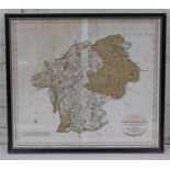 A New Map of Westmoreland....' 1801 glazed and framed 60cm x 53cm.